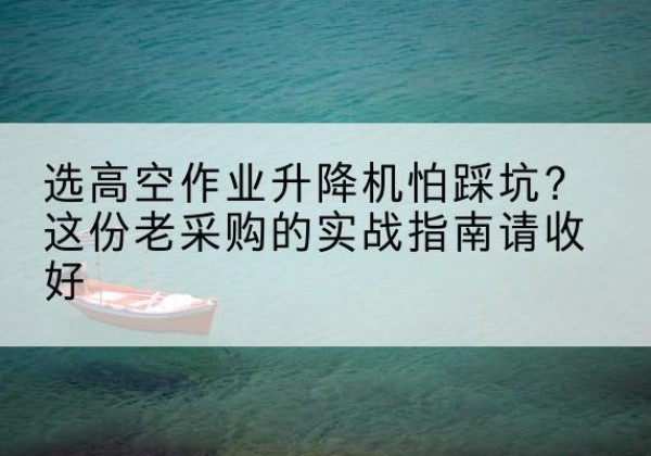 张家口高空作业升降机厂家推荐-选高空作业升降机怕踩坑？这份老采购的实战指南请收好